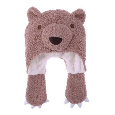 

Fashion Winter Caps Warm Cartoon Bear Thick Baby Ear Protectors Hat Beanie