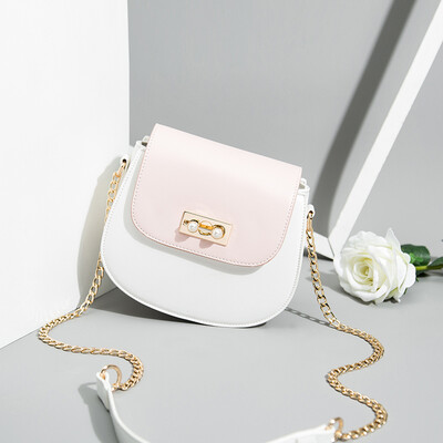 

Summer Little Girl Tide Korean version of the foreign-style chain one-shoulder fashion all-inclined saddle bags ins
