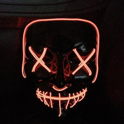 

Led Mask Halloween Party Masque Masquerade Masks Neon Maske Light Glow In The Dark Mascara Horror Maska Glowing Masker Purge