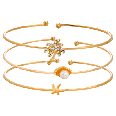 

Gold Color Shell Bracelet Femme Boho Friendship Bracelet Seashell Coconut Tree Starfish Bracelet Mothers Day Jewelry Gift
