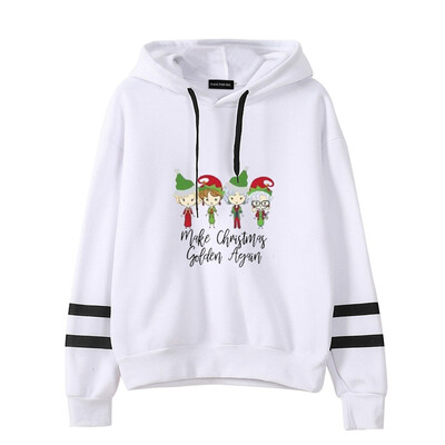 

Fashion Christmas Hoodies Unisex Funny Make Christmas Golden Again Letter Print Hooded Sweatshirt Tops