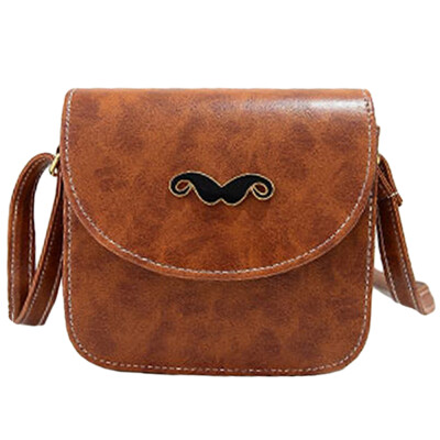 

Retro Women Crossbody Bags Beard PU Leather Shoulder Messenger Bag Small Handbag Satchel Women Tote Bag