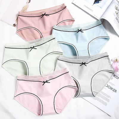 

New comfortable cotton pure color ladies underwear