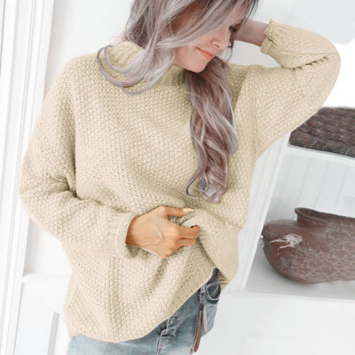 

Tailored Women O-Neck Leopard Print Pullover long Sleeve Loose Knitted Sweater Tops