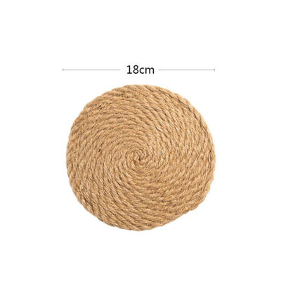

Eco-friendly Flax Plaid Mats Placemats Heat-resistant Thread Straw Round Thick Pad Placemat for Restaurant Kitchen Dinner