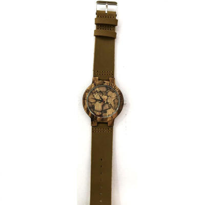 

Fashion Simple And Exaggerated Personality Popular Leather Bamboo And Wood Watch