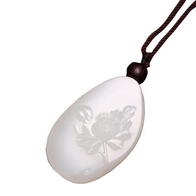 

WAN YAN TIAO HUA Hetian Yangzhi white jade peony Tianxiang original seed pendant 8072