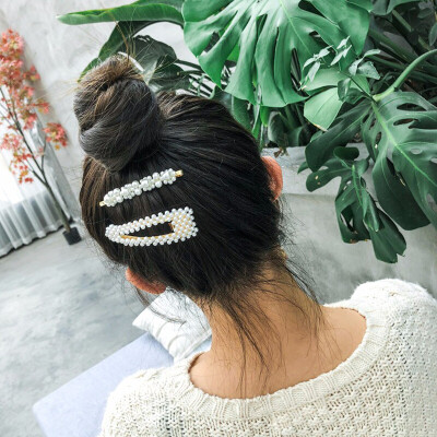 

NIKA pearl hair accessory set hair rope Korea 3 pearl head rope wide hair ring 3 high elastic simple not hurt hair