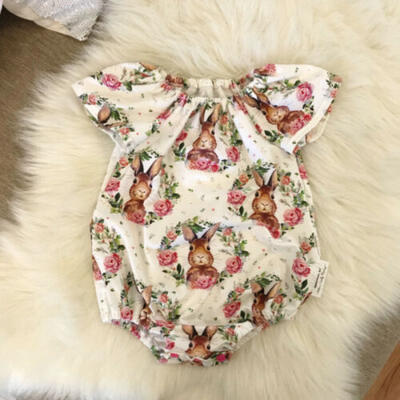

Newborn Baby Girls Bunny Floral Romper Jumpsuit Bodysuit Outfits Clothes Summer