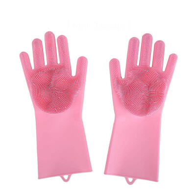 

Gobestart Magic Reusable Silicone Gloves Cleaning Brush Scrubber Gloves Heat Resistant BU