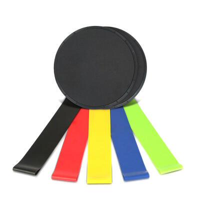 

5pcs Resistance Loop Bands Elastic Pull Rope Latex Bands 2pcs Gliding Disc