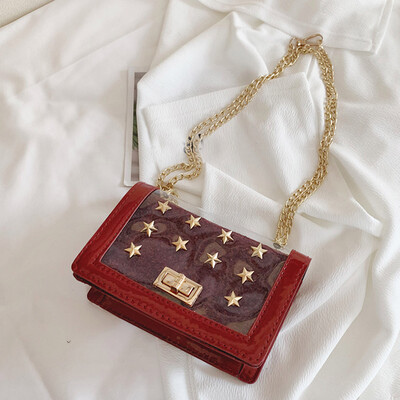 

Tailored Womens fashion shoulder bag star pattern Messenger bag sequin transparent bag