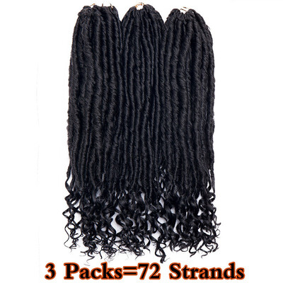 

Afro Goddess Faux Locs Crochet Hair 16 Inch Straight Goddess Locs with Curly Ends Synthetic Crochet Hair Braids for Women