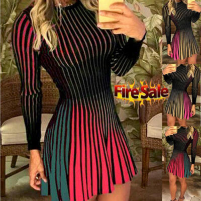 

Womens Bandage Bodycon Long Sleeve Evening Party Cocktail Club Short Mini Dress