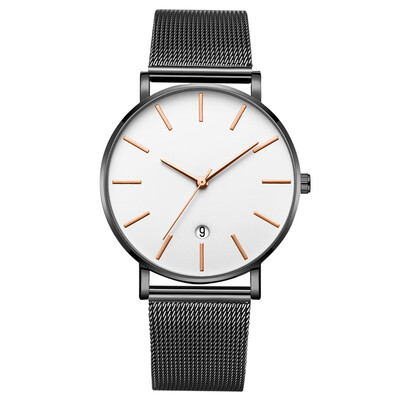 

Gobestart Fashion Simple Simple Casual Calendar Business Net With Strap Mens Watch