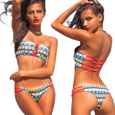 

Roseonmyhand Sexy Bikini Strips Bandage Swim Swimwear Beachwear Women Bikini