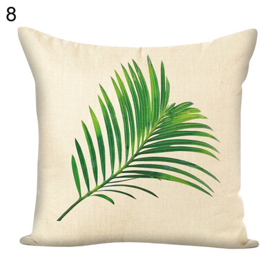 

45x45cm Green Leaf Square Throw Pillow Case Cushion Cover Sofa Bed Car Decor