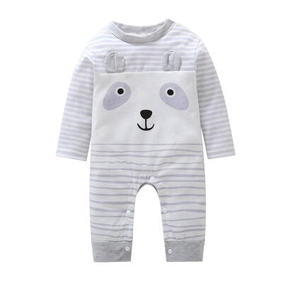 

Winter Newborn Baby Cartoon Animal Stripe Rompers Warm Cute Soft Jumpsuit