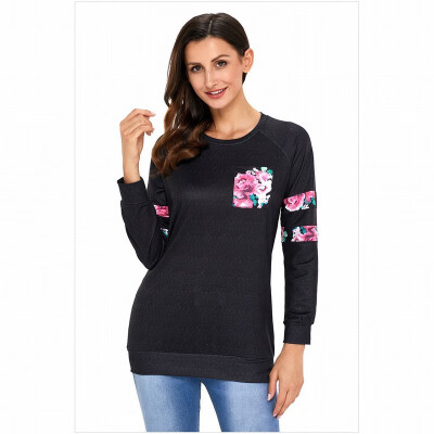 

Round collar long sleeve comfortable pullover sports leisure sweatshirt