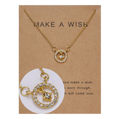 

Fashion Gold-color Butterfly Pendants Chain Necklace Alloy Clavicular Bones Circle Heart Waterdrop Short Choker Necklace Jewelry