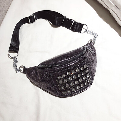 

Tailored Fashion Women Pure Color Bright Drill Messenger Shoulder Bag Chest Bag