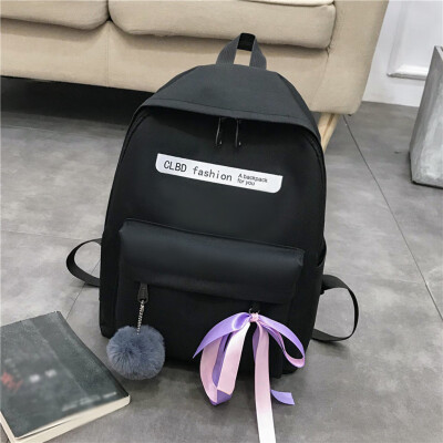 

Tailored Fashion Student Canvas Bag Female Ribbon Shoulder Bag Casual Simple Backpack