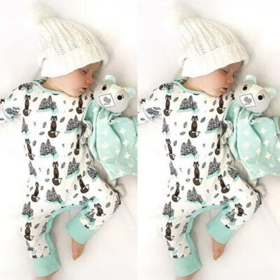 

Newborn Infant Baby Boy Girl Fox Cotton Bodysuit Romper Jumpsuit Clothes Outfits