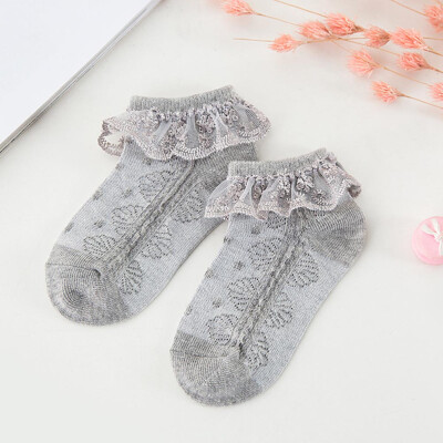 

1 Pair Cute Newborn Kids Girls Lace Ankle Socks Thin Cotton Socks Princess Lace Socks