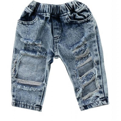 

Kids Baby Girls Ripped Holes Denim Pants Jeans Set Clothes Long Fashion Cool 1pc