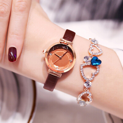 

Watch female ins wind waterproof ultra-thin Harajuku style rhinestone watch female ins Korean fashion French niche shake