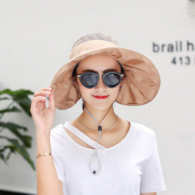 

Hat Female Summer Sun Cap Korean version sunshade cap UV-proof foldable outdoor sunscreen big beach cap