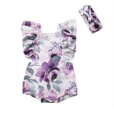 

Newborn Kids Baby Girls BodysuitHeadband Cotton Jumpsuit Romper Outfits Clothes