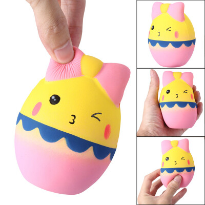 

YIWULAKawaii Cartoon Egg Squishy Slow Rising Cream Scented Stress Reliever Toy