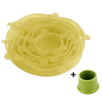

6Pcs Extensible Stretch Lid Reusable Airtight Food Bowl Suction Stretchy Cover
