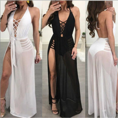 

Sexy Women Evening Party Long Maxi Dress Beach Bikini Cover Up Wrap Sunress -XL