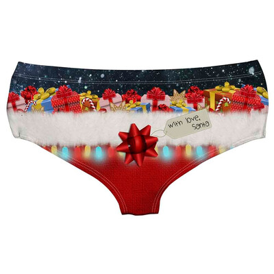 

Toponeto Ladies Hipsters Panties Christmas Themed Women Panties Christmas print Underwear