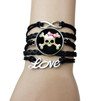 

Cool Retro Unisex Personality Handmade Skull Pattern Wrist Bracelet Halloween Gifts