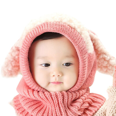 

Baby Toddler Winter Beanie Warm Hat Hooded Scarf Earflap Knitted Cap