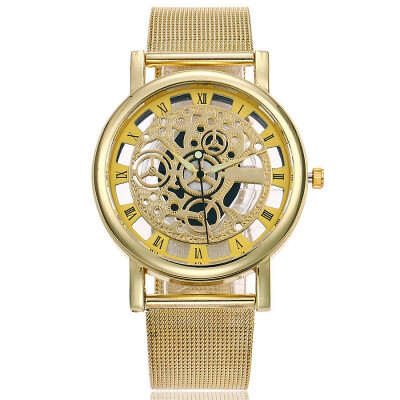 

Brand Quartz Mens Sports Student Gold Net Strap Creative Fashion Watch Factory