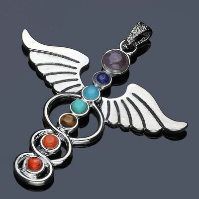

Natural 7 Colorful Stone Beads Reiki Chakra Healing Point Tree Of Life Charm Pendant For Necklace