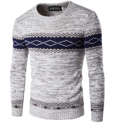 

Men Pullover Sweaters Crewneck Abstract Pattern Sweater Autumn Jumpers