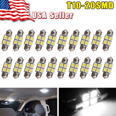 

20X 2728MM 5050 Festoon Led White Dome Map Interior Light Bulb DE3021 3022 3528