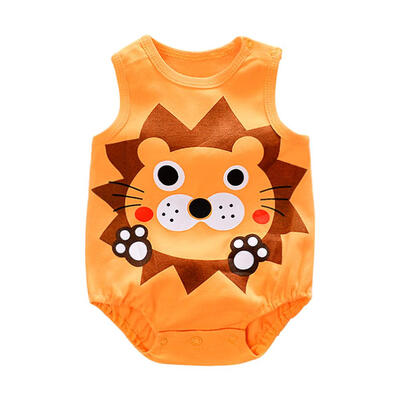 

Infant Baby Sleeveless Rompers Cartoon Cute Cotton O Neck Kids Jumpsuit