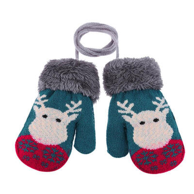 

Cute Children Boys Girls Knitted Gloves Winter Warm Deer Print Gloves Gift