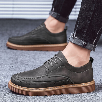 

Autumn Mens Shoes New Mens Leisure Shoes British Business Leather Shoes Hairstylist Pairs of Black Tide Shoes