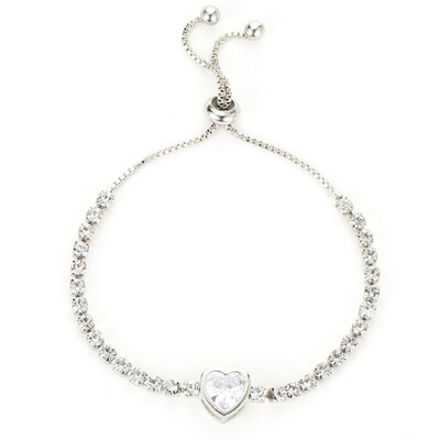 

Fashion Simple Women Rose Gold Love Heart Zircon Bracelet Jewelry
