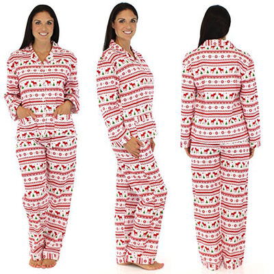 

Fashion Womans Adult Family Pajamas Set TopsPants 2pcs
