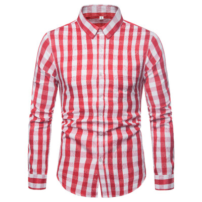 

Toponeto Men Striped Splicing Pocket Long Sleeve Shirt Fashion Long Sleeve Blouse Top