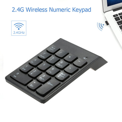 

24G USB Numeric Keypad Wireless Number Pad 18 Keys Mini Digital Keyboard for iMacMacBookMacBook AirPro Laptop PC Notebook Desk