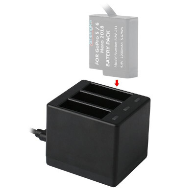 

3-Channel Action Camera Battery Charger with USB Cable Support Rapid Charge for GoPro Hero 5 Hero 6Hero 2018Hero 7 Black